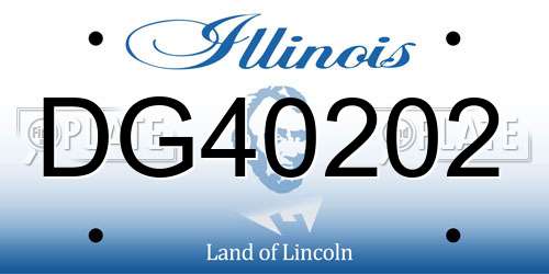 DG40202 Illinois License Plate
