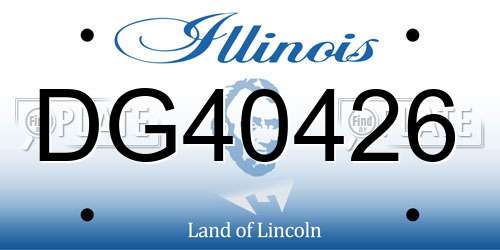 DG40426 Illinois License Plate