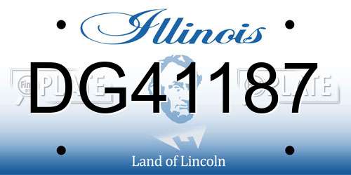 DG41187 Illinois License Plate