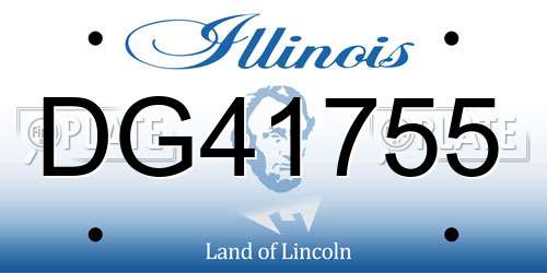 DG41755 Illinois License Plate