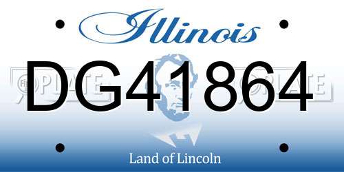 DG41864 Illinois License Plate