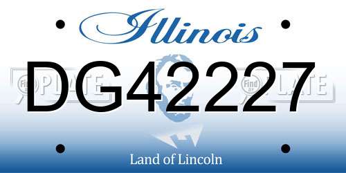 DG42227 Illinois License Plate