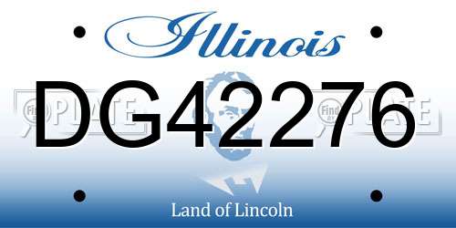 DG42276 Illinois License Plate