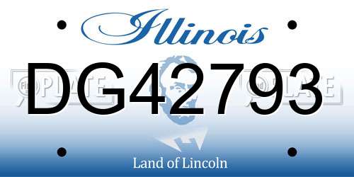 DG42793 Illinois License Plate