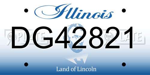 DG42821 Illinois License Plate