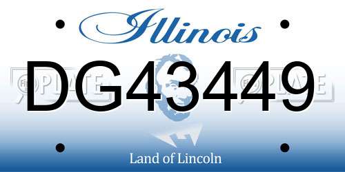 DG43449 Illinois License Plate