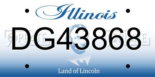 DG43868 Illinois License Plate