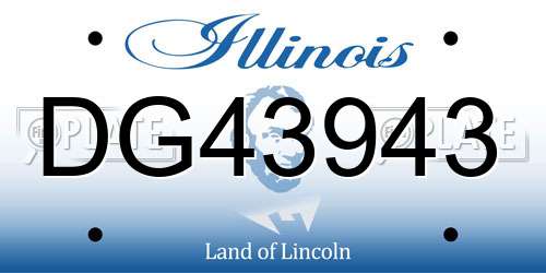 DG43943 Illinois License Plate