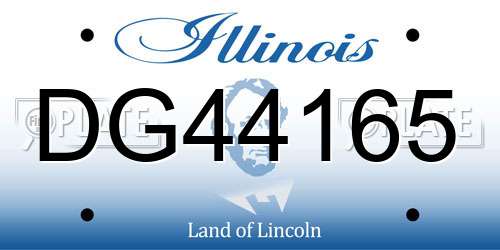 DG44165 Illinois License Plate