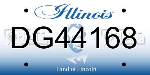 DG44168 Illinois License Plate