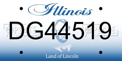 DG44519 Illinois License Plate