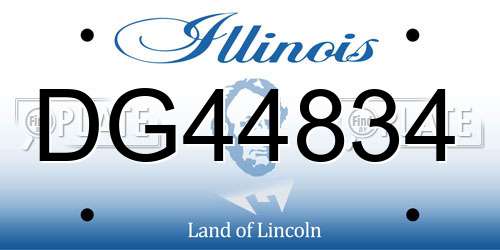 DG44834 Illinois License Plate