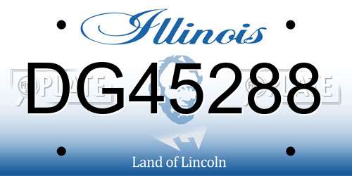 DG45288 Illinois License Plate