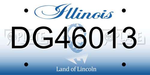 DG46013 Illinois License Plate