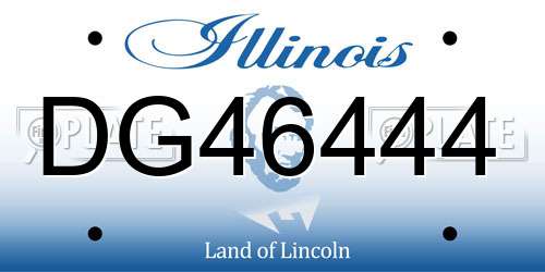 DG46444 Illinois License Plate