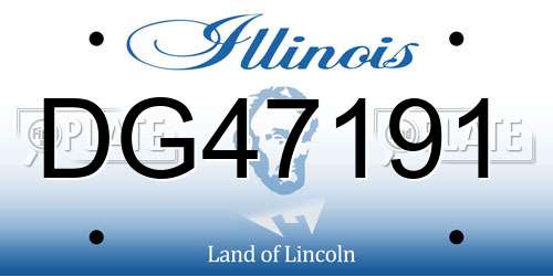 DG47191 Illinois License Plate
