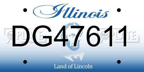 DG47611 Illinois License Plate