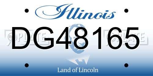 DG48165 Illinois License Plate