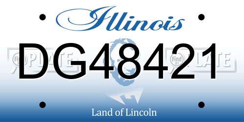 DG48421 Illinois License Plate