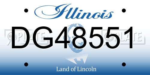 DG48551 Illinois License Plate