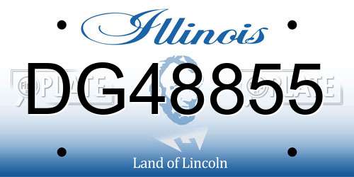 DG48855 Illinois License Plate