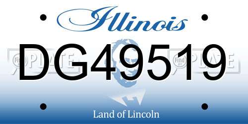 DG49519 Illinois License Plate