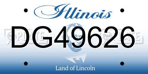 DG49626 Illinois License Plate