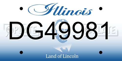 DG49981 Illinois License Plate