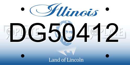 DG50412 Illinois License Plate