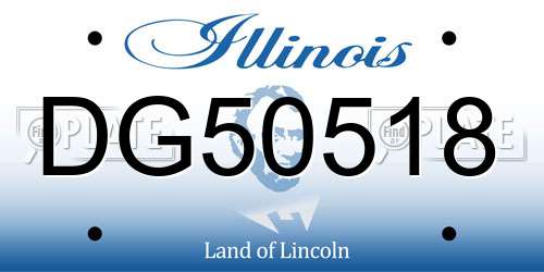 DG50518 Illinois License Plate