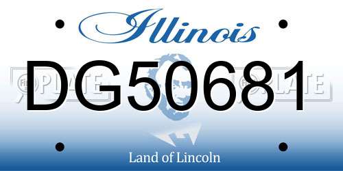 DG50681 Illinois License Plate