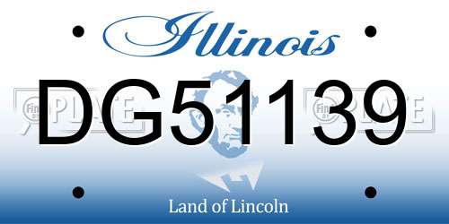 DG51139 Illinois License Plate