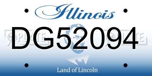 DG52094 Illinois License Plate