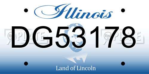 DG53178 Illinois License Plate