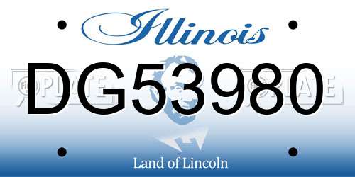 DG53980 Illinois License Plate