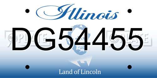DG54455 Illinois License Plate