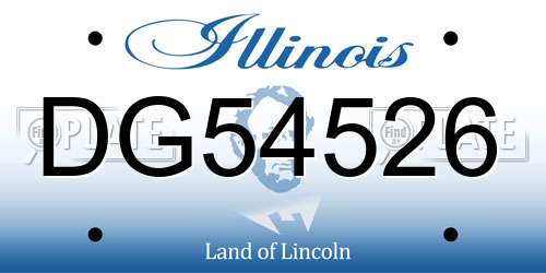 DG54526 Illinois License Plate