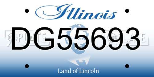DG55693 Illinois License Plate
