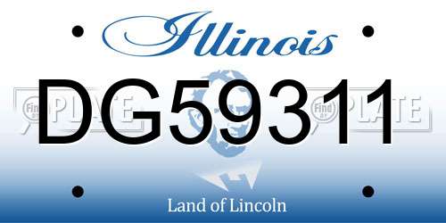 DG59311 Illinois License Plate