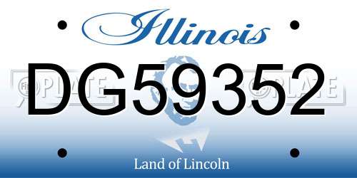 DG59352 Illinois License Plate