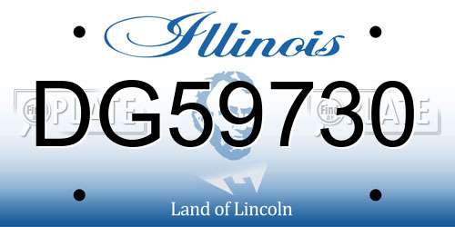 DG59730 Illinois License Plate