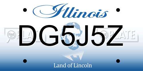 DG5J5Z Illinois License Plate