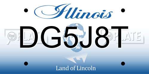 DG5J8T Illinois License Plate
