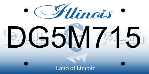 DG5M715 Illinois License Plate