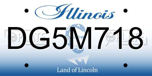 DG5M718 Illinois License Plate
