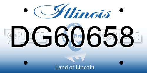 DG60658 Illinois License Plate