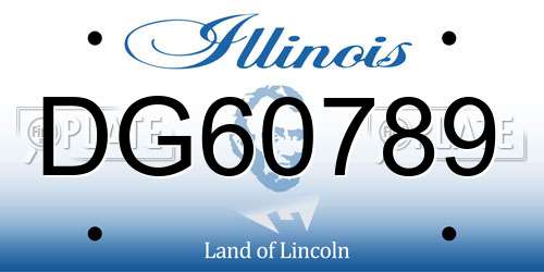 DG60789 Illinois License Plate