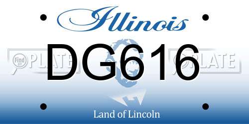 DG616 Illinois License Plate