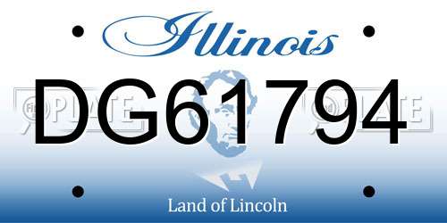 DG61794 Illinois License Plate