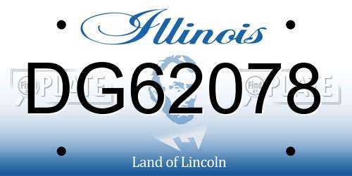 DG62078 Illinois License Plate